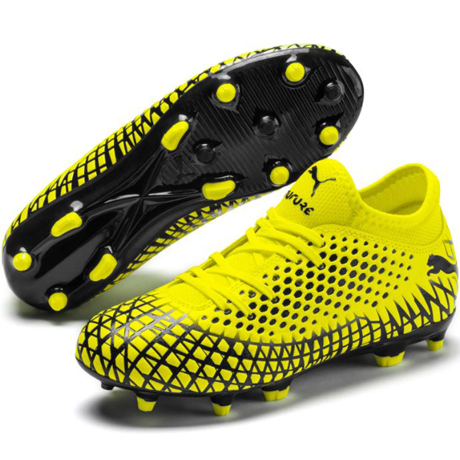 Buty piłkarskie Puma Future 4.4 FG AG JUNIOR żółto-czarne - obrazek 4