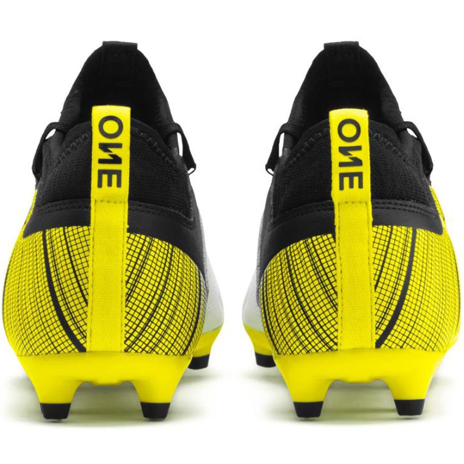 Buty piłkarskie Puma One 5.3 FG AG żółto-biało-czarne - obrazek 5