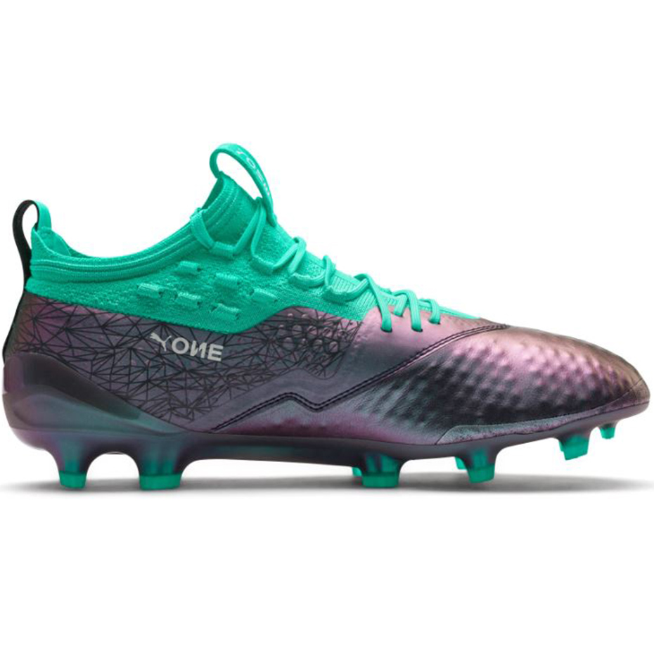 Buty piłkarskie Puma One 1 IL Lth FG AG szaro-zielone