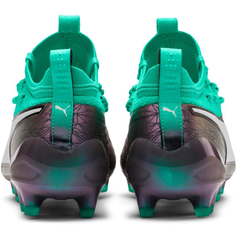 Buty piłkarskie Puma One 1 IL Lth FG AG szaro-zielone - obrazek 5
