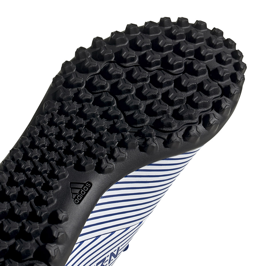 Buty piłkarskie adidas Nemeziz 19.4 TF JUNIOR biało-niebieskie - obrazek 5