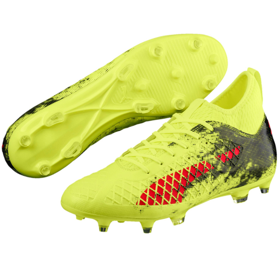 Buty piłkarskie Puma Future 18.3 FG AG Fizzy żółto-czarne - obrazek 4