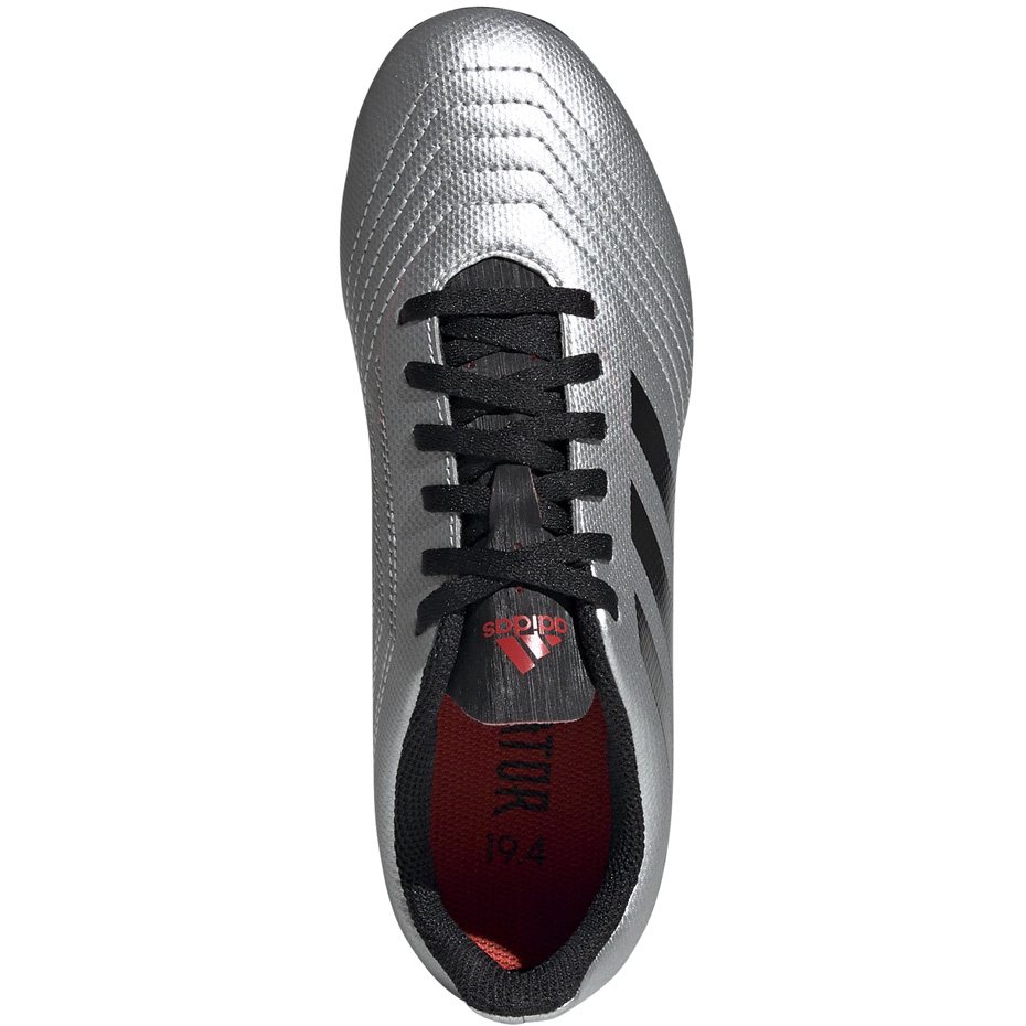 Buty piłkarskie adidas Predator 19.4 FxG JR srebrne - obrazek 3