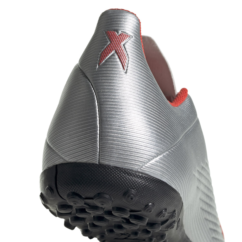 Buty piłkarskie adidas X 19.4 TF srebrne - obrazek 3
