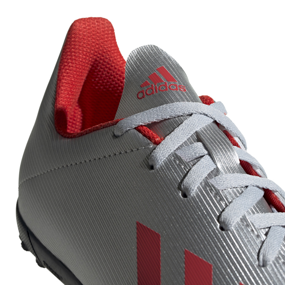 Buty piłkarskie adidas X 19.4 TF JR srebrne - obrazek 2