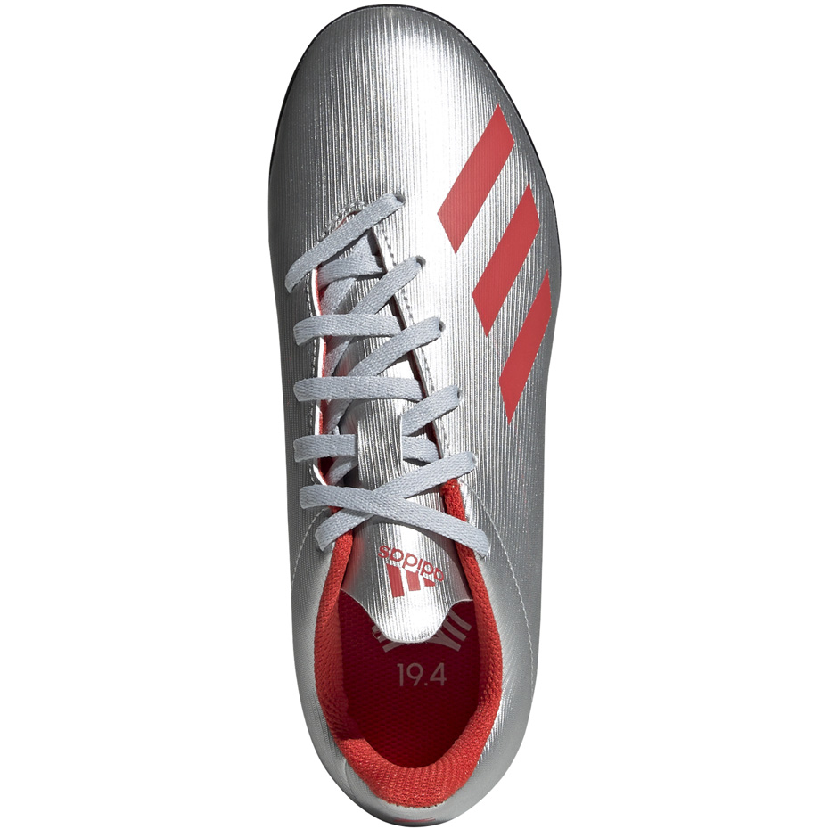 Buty piłkarskie adidas X 19.4 TF JR srebrne - obrazek 3