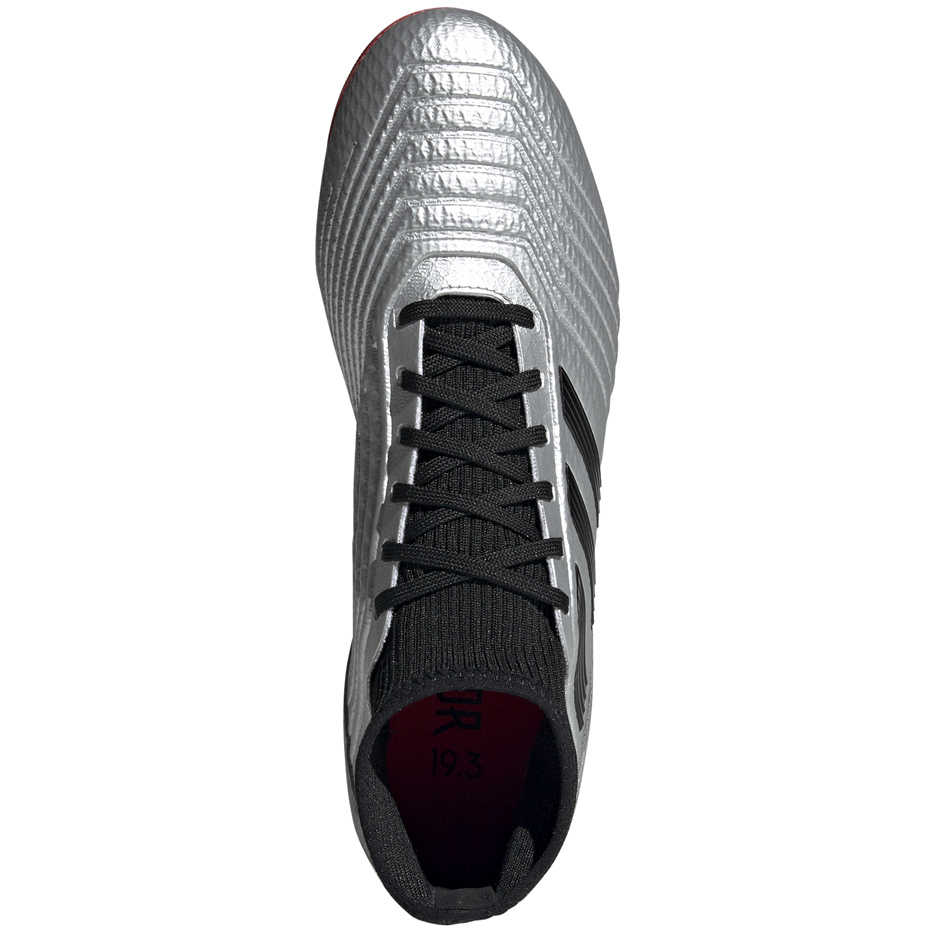 Buty piłkarskie adidas Predator 19.3 FG srebrne - obrazek 3