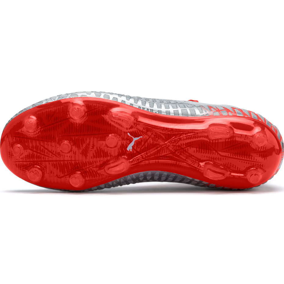 Buty piłkarskie Puma Future 4.1 Netfit FG AG JR srebrno-czerwone - obrazek 6