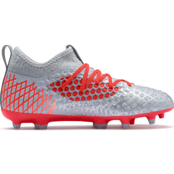Buty piłkarskie Puma Future 4.3 Netfit FG AG JUNIOR srebrno-czerwone