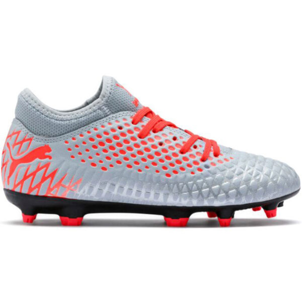Buty piłkarskie Puma Future 4.4 FG AG JR srebrno-czerwone