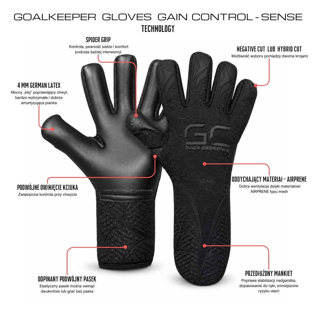 Rękawice bramkarskie Gain Control - SENSE - Negative Cut - PREORDER - obrazek 4